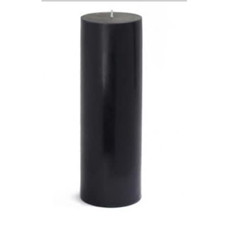 Zest Candle CPZ-103-12 3 x 9 in. Black Pillar Candles, 12PK CPZ-103_12